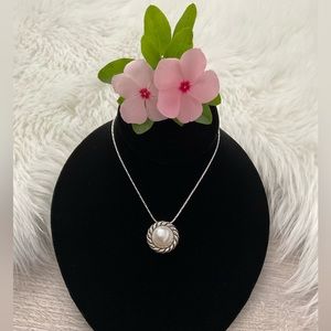 💕🤍 BRIGHTON Pearl Magic Reversible Silver Crystal Necklace Adjustable